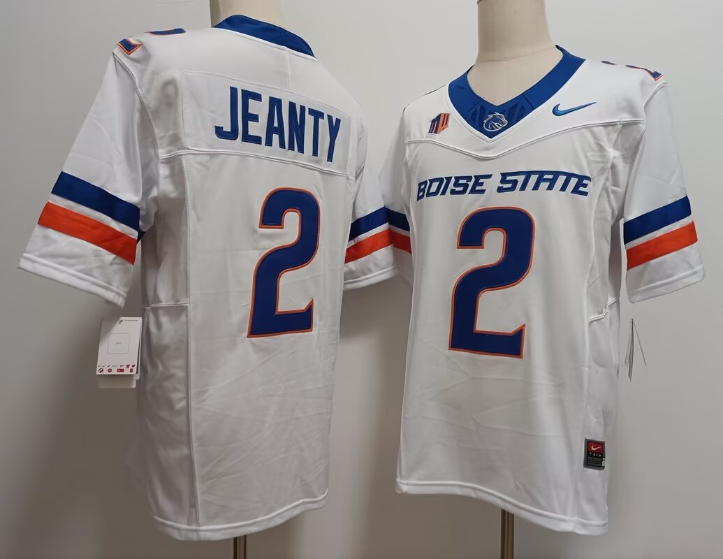 Men Boise State Broncos #2 Jeanty white 2024 Nike NCAA jersey->ncaa teams->NCAA Jersey